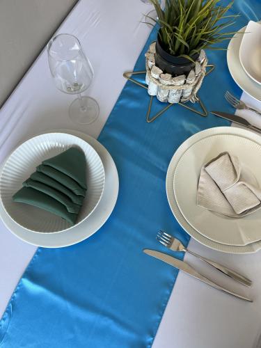 Chemin de table - Bleu ciel 